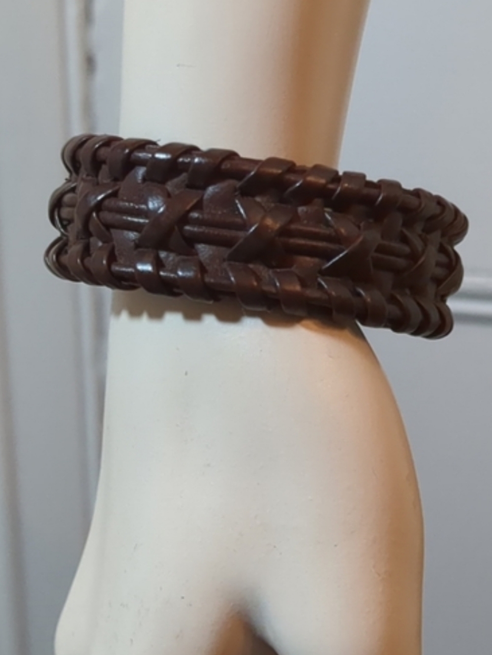 3/$13 Brown woven leather Bracelet wrist 7-8 inches